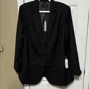 NWT Universal Standard Classic Black Wool Blend Blazer Size Medium